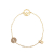 Fendi B Fendi Gold Gold Plated Metal F Is Fendi Crystal Logo Bracelet Italy