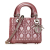 Christian Dior AB Dior Pink Lambskin Leather Leather Mini Metallic Lambskin Cannage Lady Dior Italy