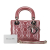 Christian Dior AB Dior Pink Lambskin Leather Leather Mini Metallic Lambskin Cannage Lady Dior Italy