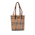 Burberry B Burberry Brown Beige Canvas Fabric Haymarket Check Tote United Kingdom