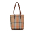 Burberry B Burberry Brown Beige Canvas Fabric Haymarket Check Tote United Kingdom