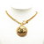 Chanel B Chanel Gold Gold Plated Metal CC Round Pendant Necklace France