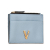 Versace AB Versace Blue Light Blue Calf Leather Virtus Logo Card Holder Italy