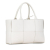 Bottega Veneta B Bottega Veneta White Calf Leather Small Maxi Intrecciato Arco Tote Italy