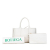 Bottega Veneta B Bottega Veneta White Calf Leather Small Maxi Intrecciato Arco Tote Italy