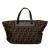 Fendi B Fendi Brown Canvas Fabric Zucca Handbag Italy