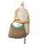 Gucci B Gucci Brown Beige with Blue Turquoise Canvas Fabric GG Bamboo Studded Hobo Italy