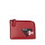 Prada AB Prada Red Saffiano Leather Fish Sketch Zipped Card Holder Italy