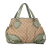 Gucci B Gucci Brown Beige with Green Canvas Fabric GG Tribeca Tote Italy