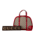 Gucci B Gucci Brown Beige with Red Coated Canvas Fabric Small GG Supreme Nice Dome Satchel Italy