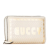 Gucci B Gucci White Calf Leather Guccy Sega Zip Around Long Wallet Italy