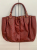 Gucci Burgundy Brick Guccissima Leather Medium Studded Pelham Tote