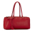 Prada B Prada Red Calf Leather Vitello Daino Boston Bag Italy