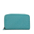 Bottega Veneta AB Bottega Veneta Blue Turquoise Calf Leather Intrecciato Zip Around Long Wallet Italy