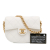 Chanel AB Chanel White Lambskin Leather Leather CC Quilted Lambskin Round Moon Messenger Flap Italy