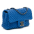 Chanel AB Chanel Blue Lambskin Leather Leather Mini Microquilted Lambskin Studded CC Flap France