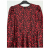 Maje Red & Black - Robe en soie à imprimé floral froncé