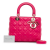 Christian Dior AB Dior Pink Hot Pink Lambskin Leather Leather Medium Lambskin Cannage Lady Dior Italy