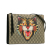 Gucci B Gucci Brown Beige Coated Canvas Fabric GG Supreme Angry Cat Crossbody Bag Italy