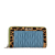 Miu Miu AB Miu Miu Blue Nappa Leather Leather Cavallino Leopard Print Nappa Matelasse Wallet Italy