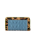 Miu Miu AB Miu Miu Blue Nappa Leather Leather Cavallino Leopard Print Nappa Matelasse Wallet Italy