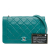 Chanel B Chanel Blue Turquoise Calf Leather Crumpled skin Bi Quilted Vintage Full Flap France