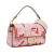 Fendi AB Fendi Pink Canvas Fabric Zucca Embroidered Baguette Satchel Italy