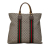 Gucci B Gucci Brown Beige Coated Canvas Fabric GG Supreme Web Neo Vintage Tote Italy