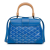 Goyard B Goyard Blue Coated Canvas Fabric Mini Goyardine Saigon Souple France