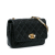 Chanel A Chanel Black Calf Leather Small CC Glazed skin Imitation Pearls Flap Italy