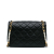 Chanel A Chanel Black Calf Leather Small CC Glazed skin Imitation Pearls Flap Italy