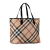 Burberry B Burberry Brown Beige Coated Canvas Fabric Supernova Check Tote China