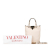 Valentino AB Valentino Brown Beige Calf Leather Rockstud Grained Pouch Italy