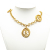 Chanel B Chanel Gold Gold Plated Metal CC Station Pendant Necklace France