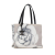 Chanel B Chanel Gray with Black Canvas Fabric Camellia Printed Shopper Tote Italy