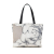 Chanel B Chanel Gray with Black Canvas Fabric Camellia Printed Shopper Tote Italy