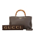 Gucci AB Gucci Brown Dark Brown Calf Leather Medium Bamboo Shopper Satchel Italy