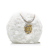 Chanel AB Chanel White Fur Natural Material CC Crystal Embellished Faux Round Crossbody Italy