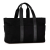 Hermès AB Hermès Black Canvas Fabric Toile Acapulco MM Tote France