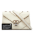 Chanel B Chanel White Calf Leather Caviar Macro Chevron Flap Italy