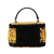 Versace B Versace Yellow with Black Coated Canvas Fabric Barocco Leopard Vanity Bag Italy