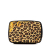 Versace B Versace Yellow with Black Coated Canvas Fabric Barocco Leopard Vanity Bag Italy