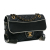 Chanel B Chanel Black Lambskin Leather Leather CC Quilted Lambskin Tassel and Border Embellished Flap Italy