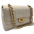 Chanel Classic Single Flap Small Chocolate bar Nylon Fabric 2-Ways Flap Bag Champagne Gold-tone