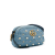 Gucci AB Gucci Blue Denim Denim Fabric Small GG Marmont Pearl Studded Crossbody Bag Italy