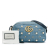 Gucci AB Gucci Blue Denim Denim Fabric Small GG Marmont Pearl Studded Crossbody Bag Italy