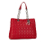 Christian Dior B Dior Red Lambskin Leather Leather Large Cannage Lady Dior Soft Tote Italy