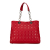 Christian Dior B Dior Red Lambskin Leather Leather Large Cannage Lady Dior Soft Tote Italy