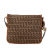 Fendi B Fendi Brown Beige Canvas Fabric Zucchino F Charm Crossbody Italy