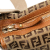 Fendi B Fendi Brown Beige Canvas Fabric Zucchino F Charm Crossbody Italy